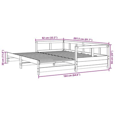 vidaXL Daybed without Mattress White 80x200 cm Solid Wood Pine