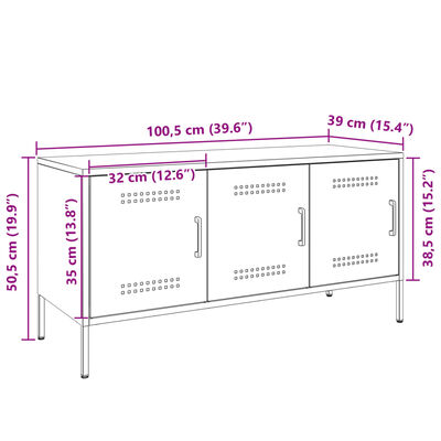 vidaXL TV Cabinet Pink 100.5x39x50.5 cm Steel