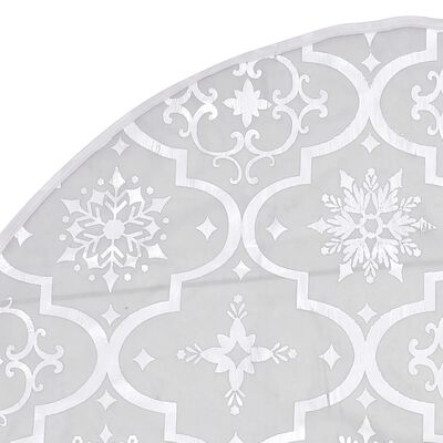 vidaXL Luxury Christmas Tree Skirt with Sock White 122 cm Fabric