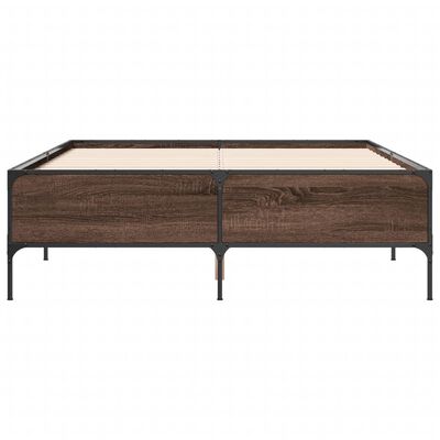 vidaXL Bed Frame without Mattress Brown Oak 150x200 cm King Size