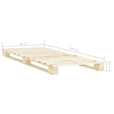 vidaXL Pallet Bed Frame without Mattress Solid Pine Wood 90x200 cm