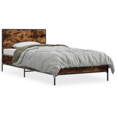 vidaXL Bed Frame without Mattress Smoked Oak 90x190 cm Single