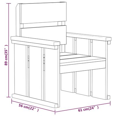 vidaXL 5 Piece Garden Dining Set Impregnated Pinewood