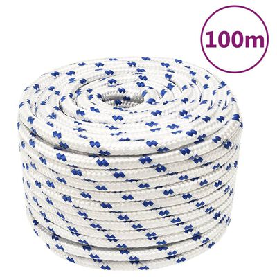 vidaXL Boat Rope White 12 mm 100 m Polypropylene