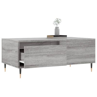 vidaXL Coffee Table Grey Sonoma 90x50x36.5 cm Engineered Wood