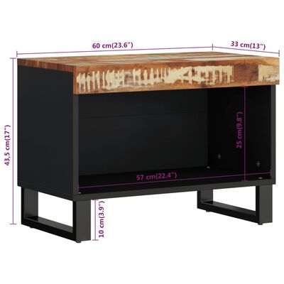 vidaXL TV Cabinet 60x33x43.5 cm Solid Wood Reclaimed