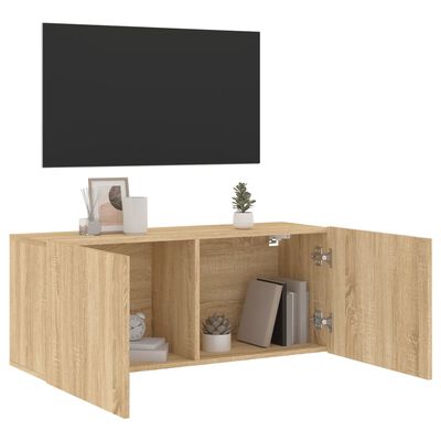 vidaXL TV Cabinet Wall-mounted Sonoma Oak 100x30x41 cm