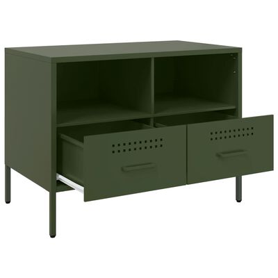 vidaXL TV Cabinet Olive Green 68x39x50.5 cm Steel