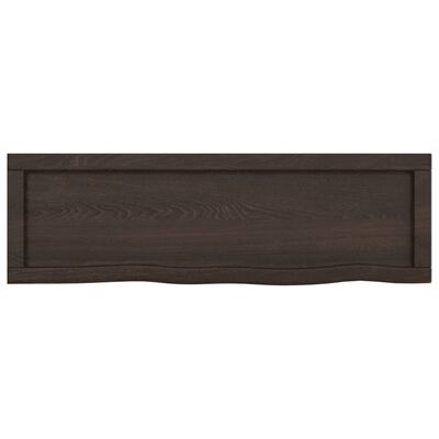 vidaXL Wall Shelf Dark Brown 100x30x(2-6) cm Treated Solid Wood Oak