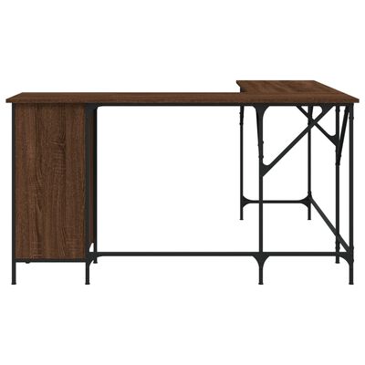 vidaXL Desk Brown Oak 141x141x75 cm Engineered Wood