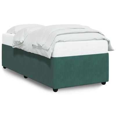 vidaXL Bed Frame without Mattress Dark Green 80x200 cm Velvet