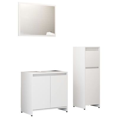 vidaXL 3 Piece Bathroom Furniture Set White Engineered Wood