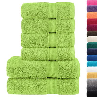 vidaXL 6 Piece Premium Towel Set SOLUND Apple Green 600 gsm