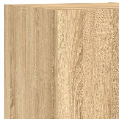 vidaXL 8 Piece TV Wall Cabinet Set with LED Lights Sonoma Oak