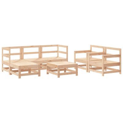 vidaXL 7 Piece Garden Lounge Set Solid Wood Pine