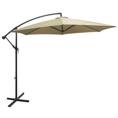 HI Cantilever Garden Parasol Beige 3 m UV50+