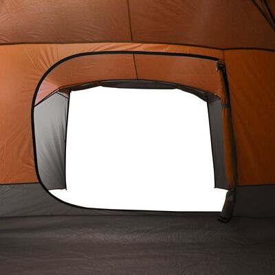 vidaXL Family Tent with Porch 6-Person Grey and Orange Waterproof