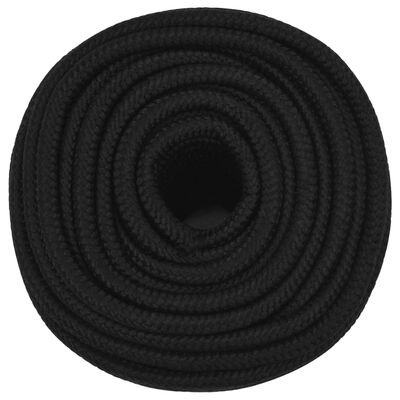 vidaXL Work Rope Black 14 mm 100 m Polyester