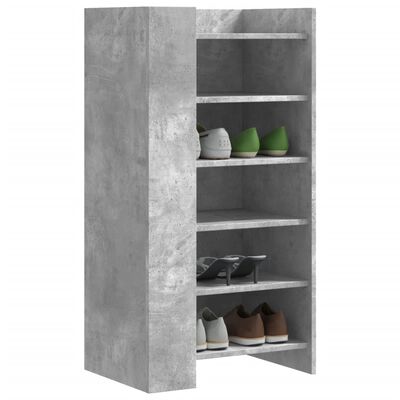 vidaXL Shoe Cabinet Concrete Grey 52x37.5x100 cm Engineered Wood