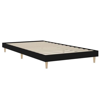 vidaXL Bed Frame without Mattress Black 90x190 cm Single Engineered Wood