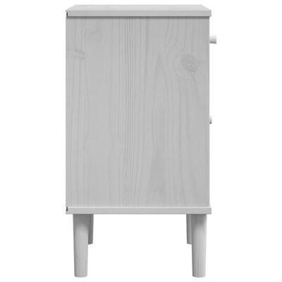 vidaXL Bedside Cabinet SENJA Rattan Look White 40x35x65 cm Solid Wood Pine