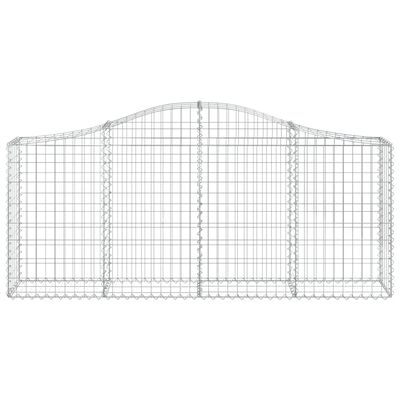 vidaXL Arched Gabion Baskets 11 pcs 200x30x80/100 cm Galvanised Iron