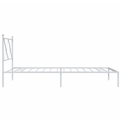 vidaXL Metal Bed Frame without Mattress with Headboard White 100x200 cm