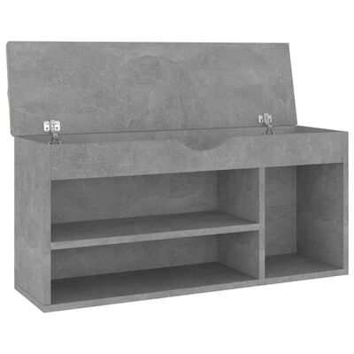 vidaXL Shoe Bench with Cushion Concrete Grey 104x30x49 cm Engineered Wood