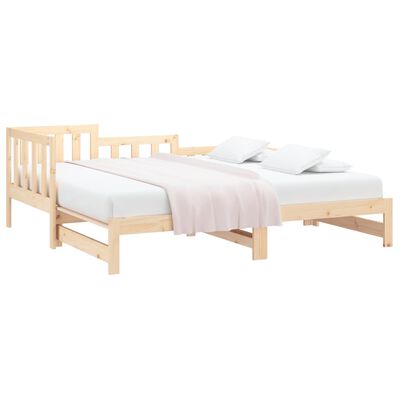 vidaXL Pull-out Day Bed without Mattress 2x(90x200) cm Solid Wood Pine