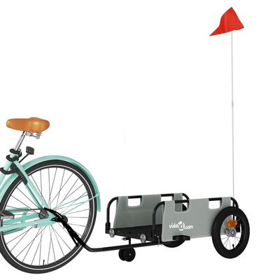 vidaXL Bike Trailer Grey Oxford Fabric and Iron