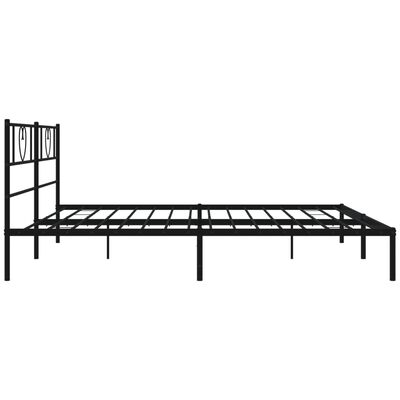 vidaXL Metal Bed Frame without Mattress with Headboard Black 193x203 cm