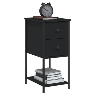 vidaXL Bedside Cabinets 2 pcs Black 32x42x70 cm Engineered Wood