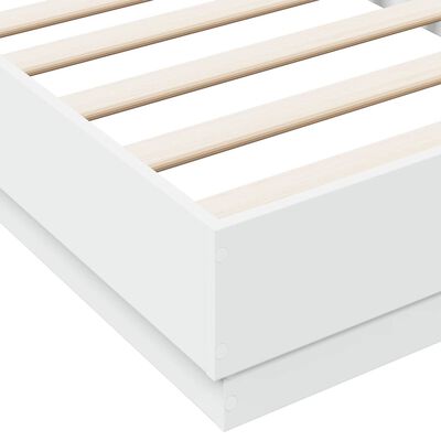 vidaXL Bed Frame without Mattress White 75x190 cm Small Single Engineered Wood