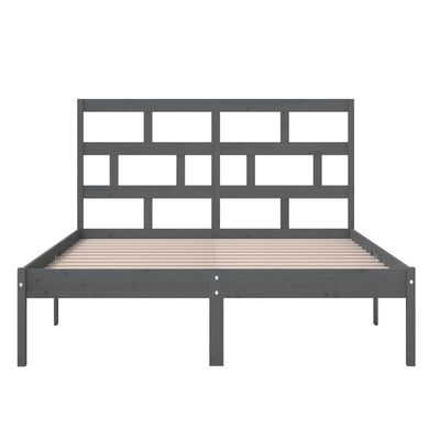 vidaXL Bed Frame without Mattress Grey Solid Wood 120x200 cm (810014+814186)