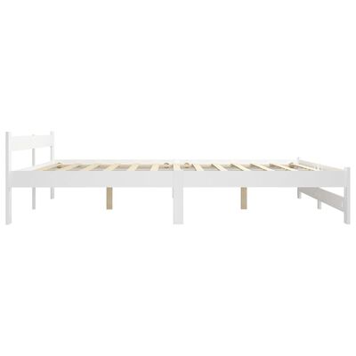 vidaXL Bed Frame without Mattress White Solid Pine Wood 120x200 cm