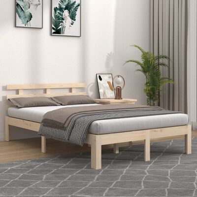 vidaXL Bed Frame without Mattress Solid Wood 140x200 cm