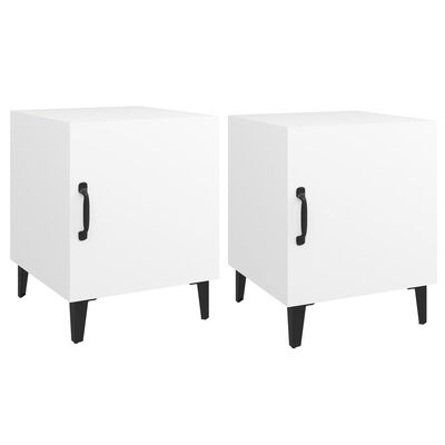 vidaXL Bedside Cabinets 2 pcs White Engineered Wood