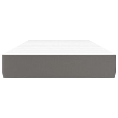 vidaXL Pocket Spring Bed Mattress Grey 90x190x20 cm Faux Leather