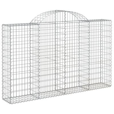 vidaXL Arched Gabion Baskets 2 pcs 200x30x120/140 cm Galvanised Iron