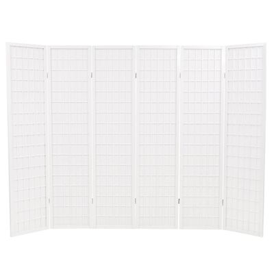 vidaXL Folding 6-Panel Room Divider Japanese Style 240x170 cm White