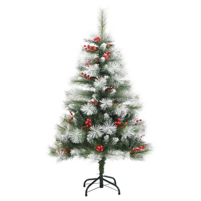 vidaXL Artificial Hinged Christmas Tree with Cones and Berries 120 cm