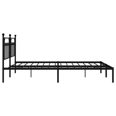 vidaXL Metal Bed Frame without Mattress with Headboard Black 193x203 cm