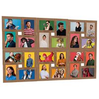 vidaXL Collage Photo Frame for 24x(10x15 cm) Picture Light Brown MDF