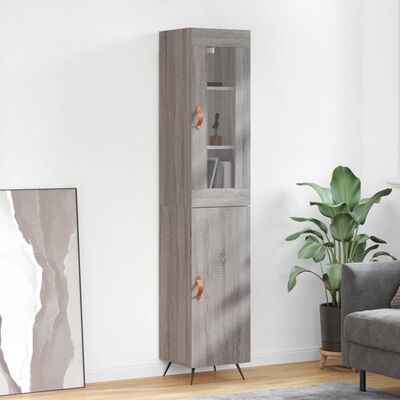 vidaXL Highboard Grey Sonoma 34.5x34x180 cm Engineered Wood