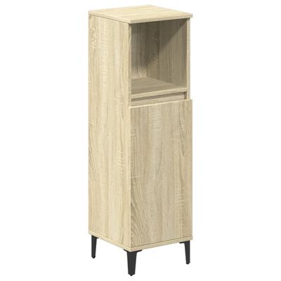 vidaXL 3 Piece Bathroom Furniture Set Sonoma Oak Engineered Wood