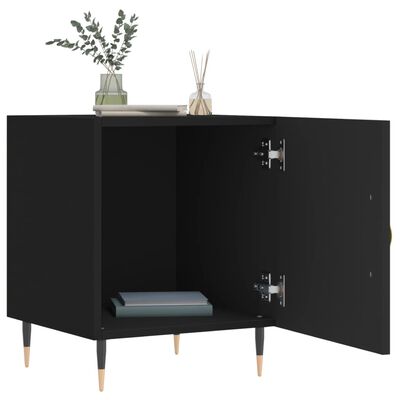 vidaXL Bedside Cabinet Black 40x40x50 cm Engineered Wood