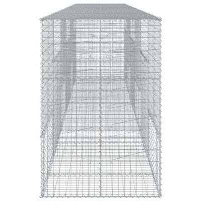 vidaXL Gabion Basket with Cover 600x100x150 cm Galvanised Iron