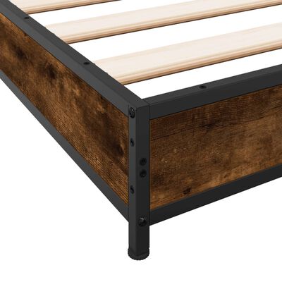 vidaXL Bed Frame without Mattress Smoked Oak 120x200 cm