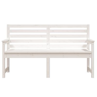 vidaXL Garden Bench White 159.5x48x91.5 cm Solid Wood Pine