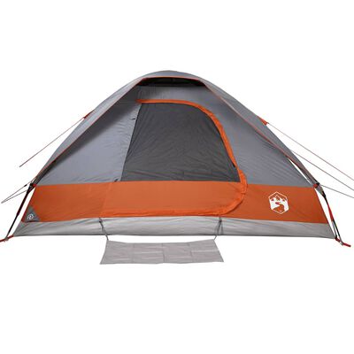 vidaXL Family Tent Dome 6-Person Grey and Orange Waterproof